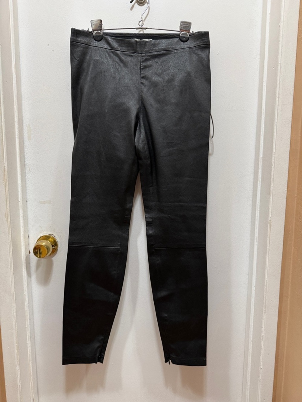 Vince Black Faux Leather Leggings with Branded Waist Tag
